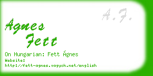 agnes fett business card
